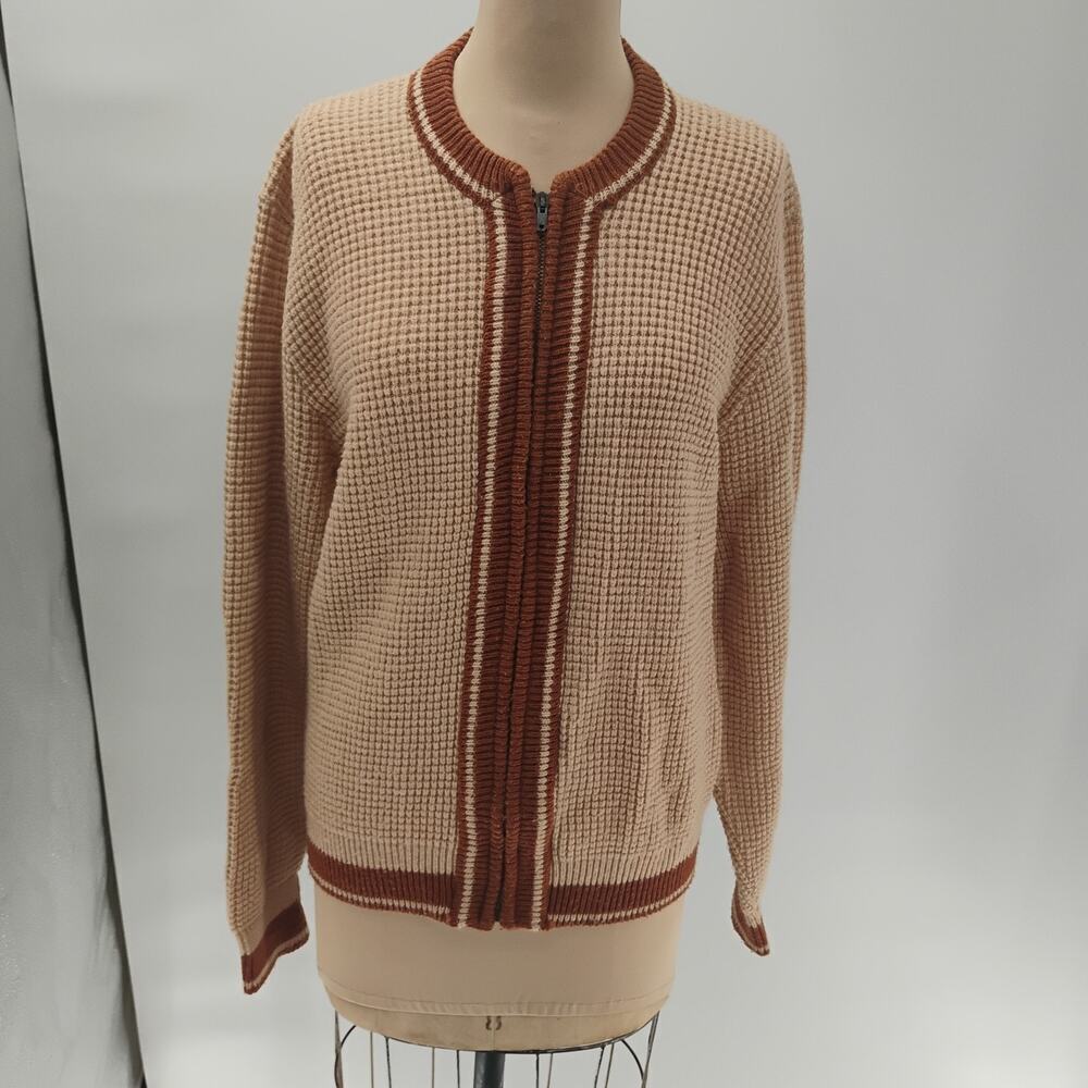 Vintage Campus Expressions Virgin Orlon Clingy‎ Ribbed Knit Striped Sweater M